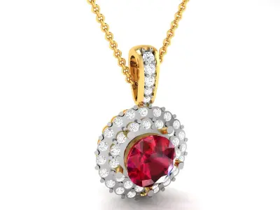 Solitaire Women Pendants 3dm STL OBJ FBX Render Details 3D print model 7