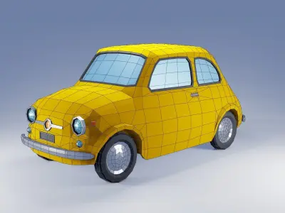 Car Fiat 500 Low-poly 3D model