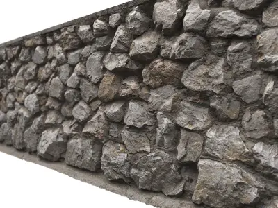 Wall Rock PBR  Low-poly 3D model