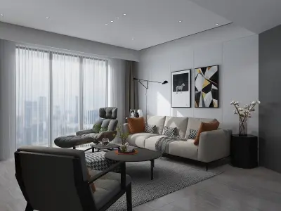 Living room interior 3D model