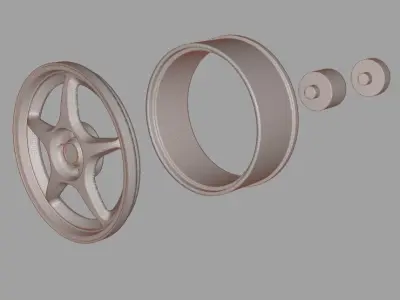 1-24 SCALE ENKEI RP01 RIM  17 INCH 3D print model