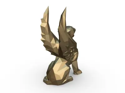 griffin figurine low poly 3D print model