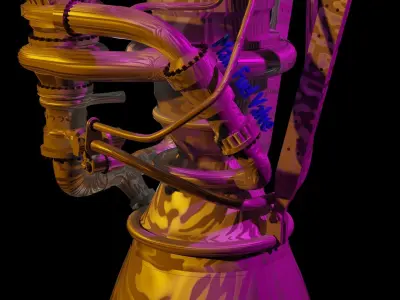 SpaceX Raptor Rocket Engine 3D model