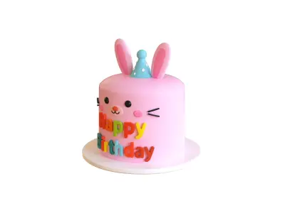 Low-Poly Birthday Cake 06  Low-poly 3D model