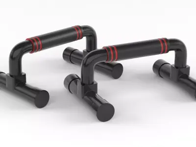 Push Up Bars Strength Training 3D model