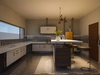 Modern Steam Punk Interior Free 3D model
