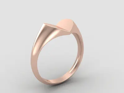 lightweight minimal heart ring 105-MW 3D print model