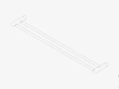 Towel Rail - Double - Luxury - Sleek - 800 Low-poly 3D model