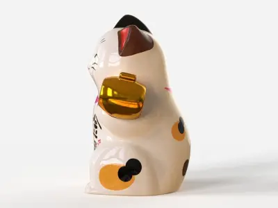Maneki Neko - Japanese Lucky Cat Low-poly 3D model