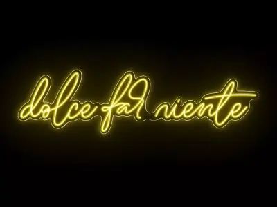 Dolce Far Niente Neon Sign 3D model