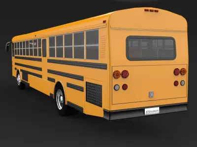 Thomas Saf-t-liner school bus Low-poly 3D model