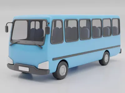 Cartoon bus 3D model