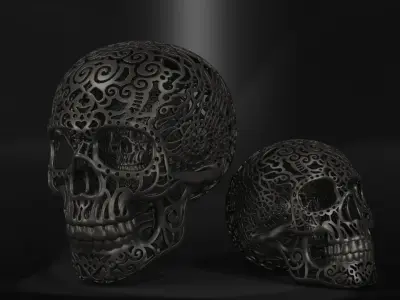 Mexican calavera wire skulls 2 items 3D print model