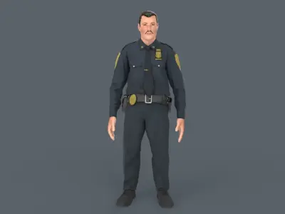 Police Man Low-poly 3D model
