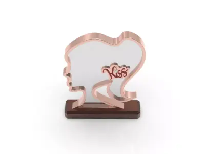 New  Desktop Mirror Design - framed and on a stand - Miss Kiss Low-poly 3D model