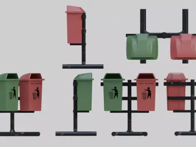Garbage Bin Indonesian or Tong Sampah Free 3D model