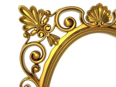 carved frame 3D model 9