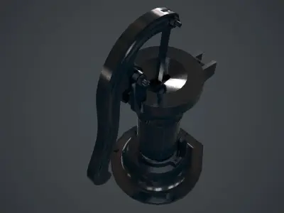 Hand Pump 2A Low-poly 3D model
