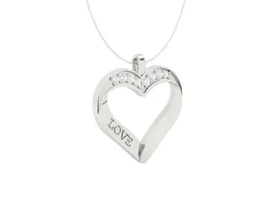 3Dm Stl Digital Heart Shape Pendant Jewelry 3D print model 3D print model