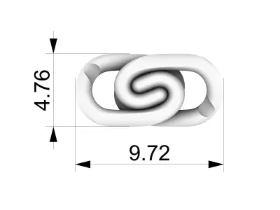 Necklace S two gold chain links 3D print model