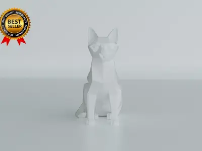 cat sitting sculpture print model 3D print model