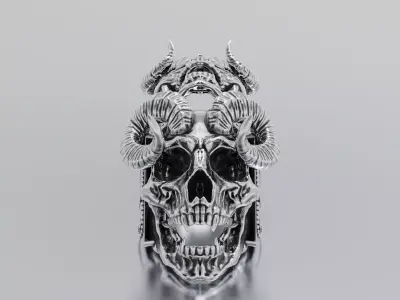 skull ring 3D print model