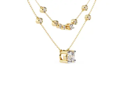 Women Luxury Diamond Necklace with chain 3D print model