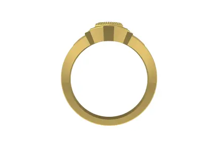 Princess and Marquise Diamond Art Deco Ring 3D print model