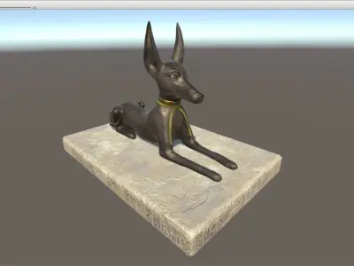 Anubis jackal statue Low-poly 3D model
