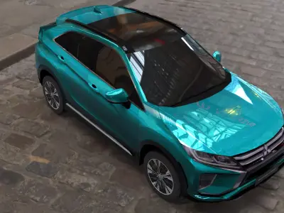  mitsubishi eclipse cross turquoise 3D model