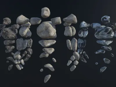 Stone elemental low-poly game engine ready 3D model Low-poly 3D model