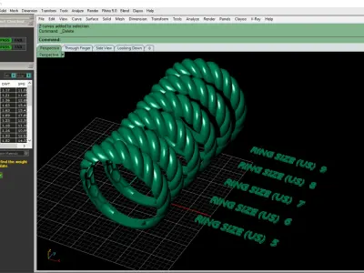 Elegant Twisted Gold Ring Free 3D print model