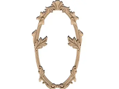 Frame-024 ornately carved wooden frame 3D model