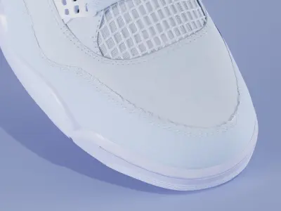 Jordan 4 Off White Blue  Low-poly 3D model