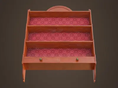Vintage wall shelves Low-poly 3D model