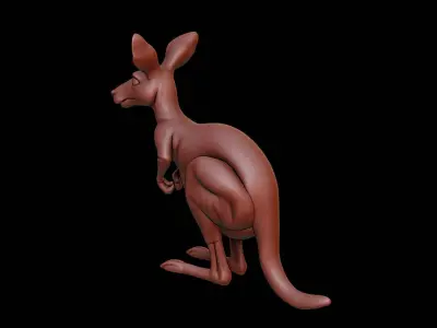 Kangaroo Animal Sculpture 3D print model get