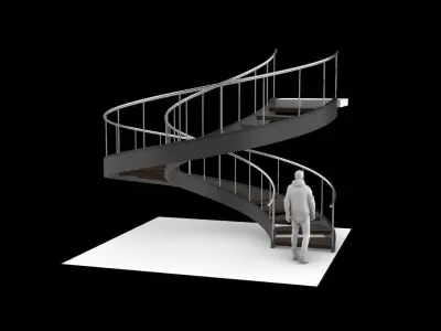 Spiral Staircase v2 Architectural Stairs 360 3D model
