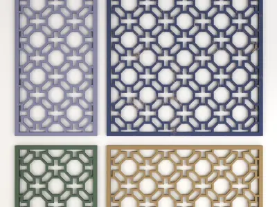 Arabic Islamic pattern wood decorative plaster 3 3D Model Collection