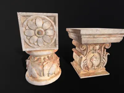 Marble Floral Garden Decoration Low-poly 3D model order