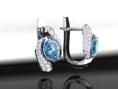 Ocean Eye Earrings P-02-369 3D print model