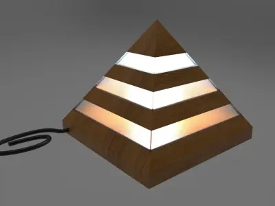 Pyramid LED table lamp Low-poly 3D model