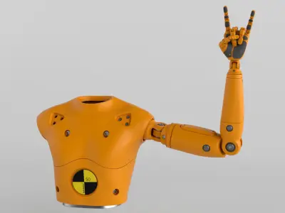 Crash Test Dummy  Robot Android mechanical hand 3D model