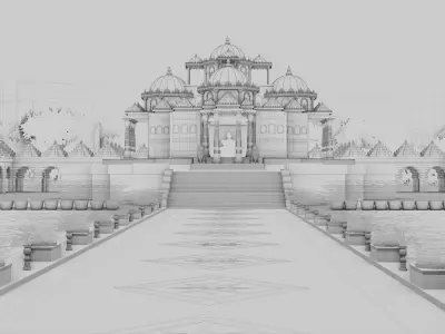 A Hindu Temple Akshardham Mandir Delhi 3D model