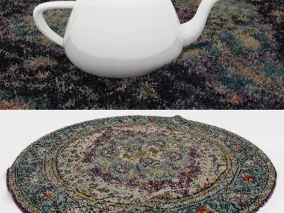 Round Rug Set 216 3D model
