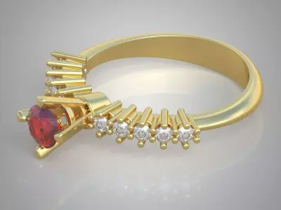 Diamond ring 0434 3D printable model Free 3D print model