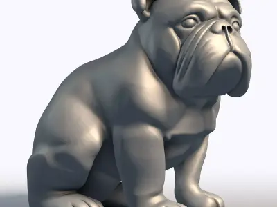 Bulldog Sculpture 3D model purchase