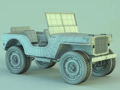 1945 Willys MB Jeep model 3D model