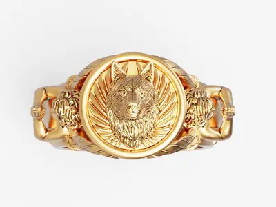 Wolf and praying baby angel  Silver Gold  Print 3D print model