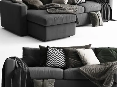 Vimle Sofa 3 Seats Chaise Longue 3D model