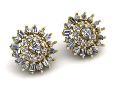 SOLITSRE DAIMOND EARRING 3D PRINTABLE MODEL  3D print model